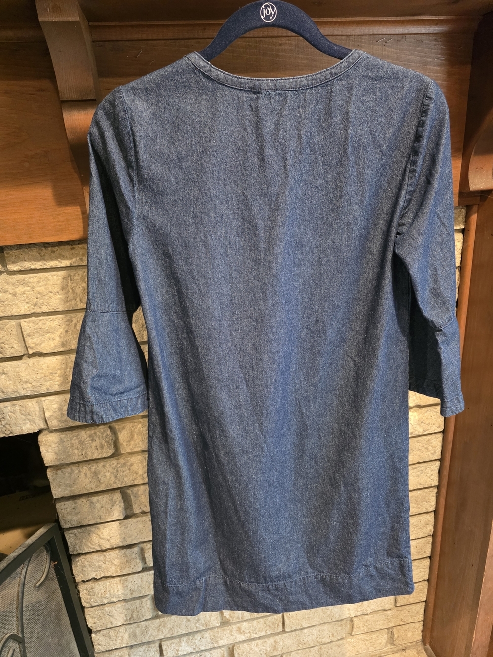 Draper James Denim Blue Ruffle-Front Shift Dress - Picture 4 of 5